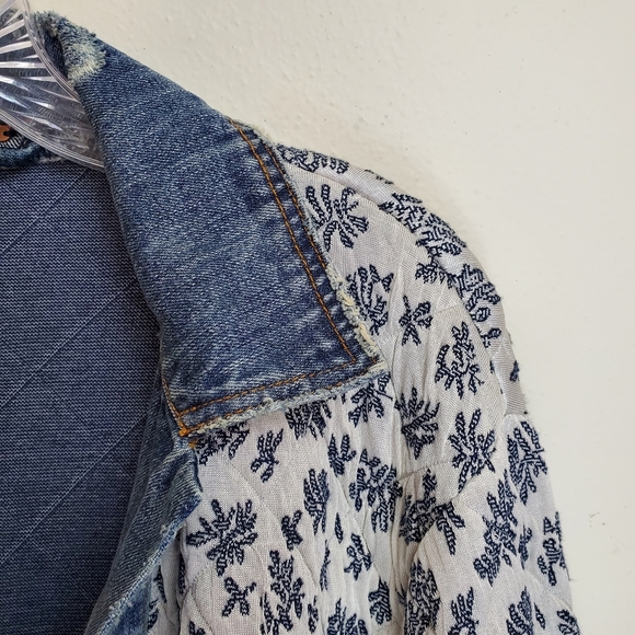 Free People Ditsy denim jacket XS/S RARE C1 - Picture 2 of 15